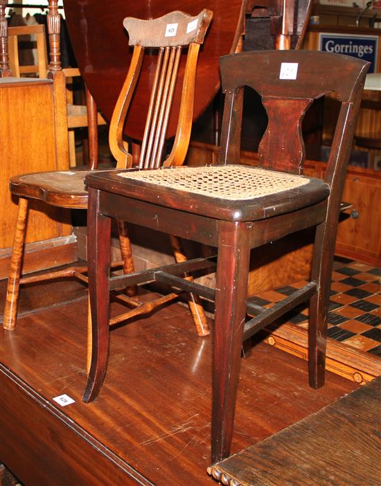 Lyre back chair & another